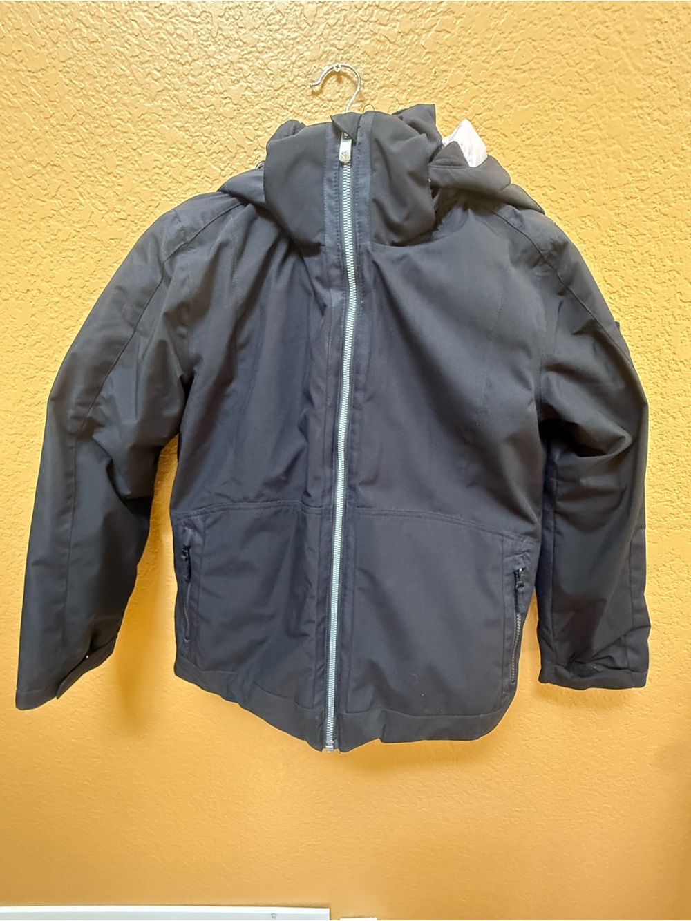 Kids Roxy Black Hooded Winter Jacket - Lightweight Warmth - XL - 14/16